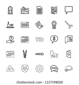 Template icon. collection of 25 template outline icons such as diploma, dollar sign in cloud, chat, hair, cd on hand, loading. editable template icons for web and mobile.