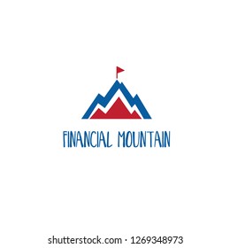 Template icon of finance graphic and mountain.Vector illustration