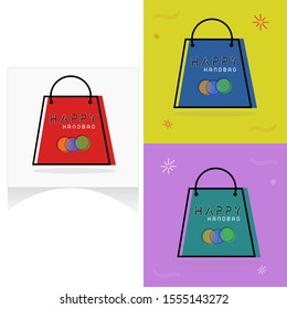 Template Icon for Happy Handbag. Vector Illustration Concept Design