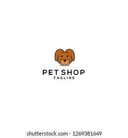 Template icon and logo of cat and dog, pet shop logo template Vector illustration
