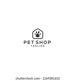 Template icon and logo of cat and dog, pet shop logo template Vector illustration