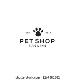 Template icon and logo of cat and dog, pet shop logo template Vector illustration
