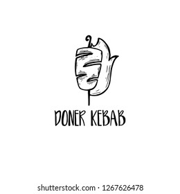 Template icon logo for doner kebab. Vector illustration