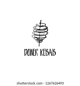 Template icon logo for doner kebab. Vector illustration