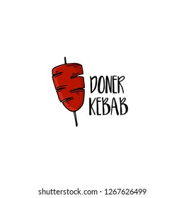 Template icon logo for doner kebab. Vector illustration