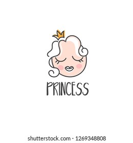 Template icon of princess.Vector illustration