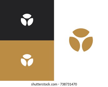 Template icon of seed. Barley or rye symbol on white background. Wheat ear silhouette logotype.  Vector illustration for your design