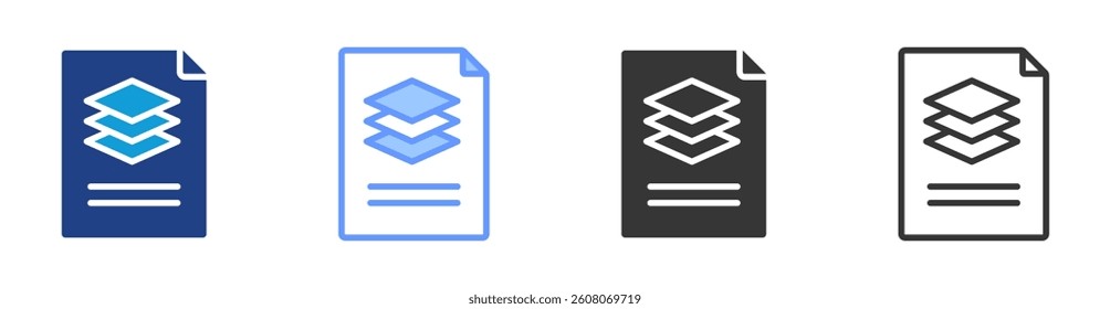 Template icon set multiple style collection
