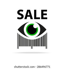 Vorlagensymbol. Unterschreiben Sie Verkäufe. Strichcode. Einkaufen. Rabatte. Verkauf. Kaufen.