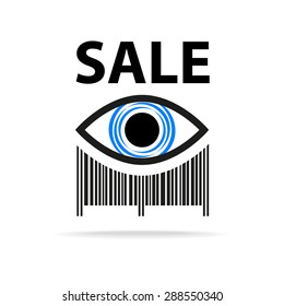 Vorlagensymbol. Unterschreiben Sie Verkäufe. Strichcode. Einkaufen. Rabatte. Verkauf. Kaufen.