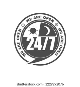 Template Icon, Symbol or Logo design for 24 Hour Service