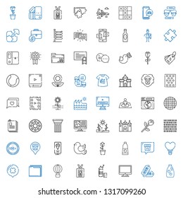 template icons set. Collection of template with detergent, tags, computer, id card, hot air balloon, folder, chat, tulip, pigeon, standee. Editable and scalable template icons.