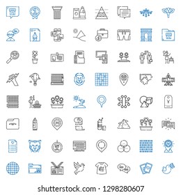 template icons set. Collection of template with pigeon, cards, chat, tshirt, dove, id card, folder, grid, placeholder, binary code, rgb. Editable and scalable template icons.