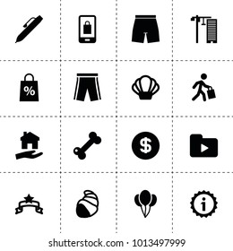 Template icons. vector collection filled template icons. includes symbols such as house clean, pen, skyscraper building, balloon, banner. use for web, mobile and ui design.