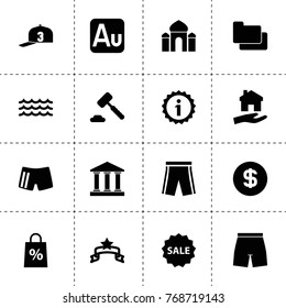 Template icons. vector collection filled template icons. includes symbols such as house clean, banner, folder, bank, au, money, sale, gavel. use for web, mobile and ui design.