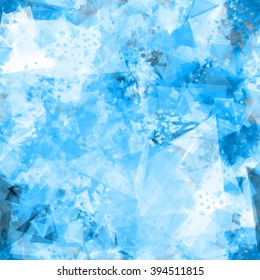 Template icy surface. Blue ice crystals from a transparent triangular elements. Easy to edit. Seamless abstract pattern. Vector background.