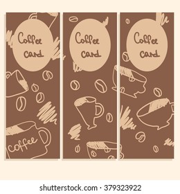 Template of identity for coffee shop. Hand drawn brochure template. Vector illustration