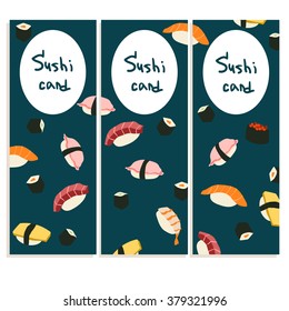 Template of identity for sushi restaurant and bar. Brochure template. Vector illustration