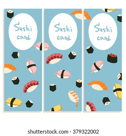 Template of identity for sushi restaurant and bar. Brochure template. Vector illustration