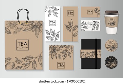 Template identity. Tea shop. Tea collection
