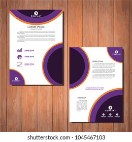 template illustration banner leaflet abstract design purple color