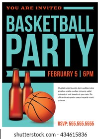 A Template Illustration For A Basketball Party. Vector EPS 10 Available.