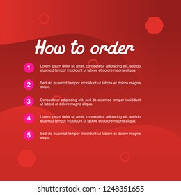 template illustration how to order, format order, Online payment, Payment options, call to action, online shop, social media. Modern design.