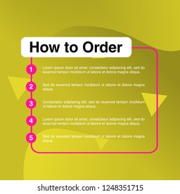 template illustration how to order, format order, Online payment, Payment options, call to action, online shop, social media. Modern design.