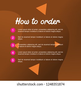 template illustration how to order, format order, Online payment, Payment options, call to action, online shop, social media. Modern design.