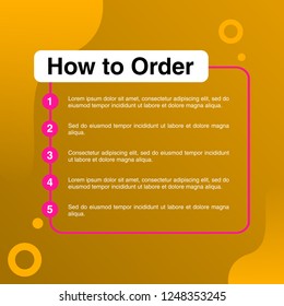 template illustration how to order, format order, Online payment, Payment options, call to action, online shop, social media. Modern design.