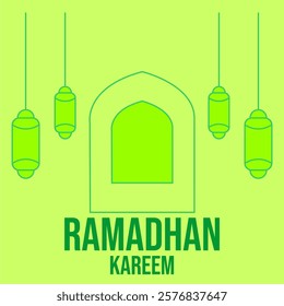template illustration welcoming the fasting month of Ramadan in green