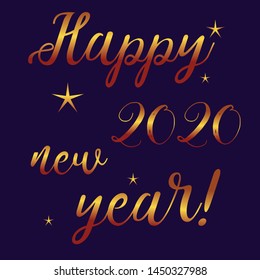 Template image for a happy New Year party with  Moon sign horoscope. Chinese happy new year 2020.  Greeting card design with  calligraphy. Zodiac sign for greetings card, invitation, posters, banners.