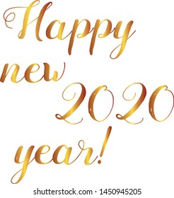 Template image for a happy New Year party. Chinese happy new year 2020.  Greeting card design with  calligraphy. 