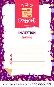 Template image invitation tasting event. Vector illustration.