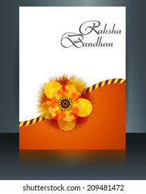 Template Indian festival brochure Raksha Bandhan reflection colorful celebration design