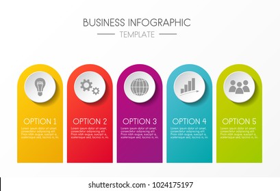 Template of infographic with 5 steps. Vector.