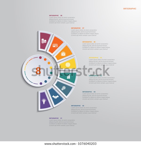 Template Infographic 8 Positions Text Area: เวกเตอร์สต็อก (ปลอดค่า ...