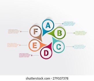 Template infographic with alphabet