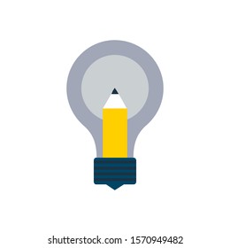 Template infographic. Business strategy plan concept idea, Light bulb with icons modern business and pencil. Vector illustration layout template design