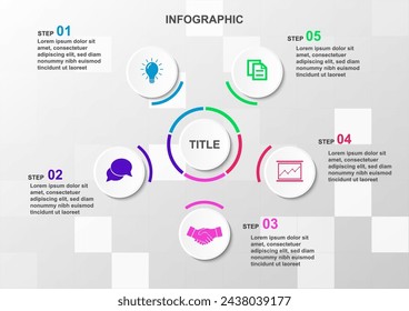 A template for an infographic chart used in planning process project reports.