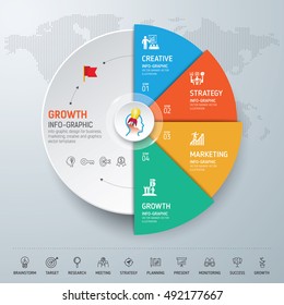Template info-graphic design. Info-graphic concept. Use for business, marketing, creative, web design, workflow and graphics. Vector, Background.