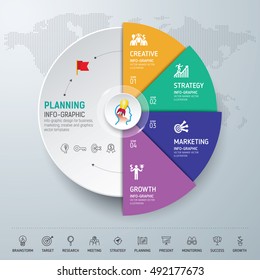 Template info-graphic design. Info-graphic concept. Use for business, marketing, creative, web design, workflow and graphics. Vector, Background.