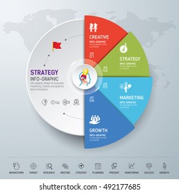 Template info-graphic design. Info-graphic concept. Use for business, marketing, creative, web design, workflow and graphics. Vector, Background.