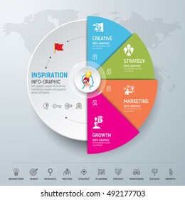Template info-graphic design. Info-graphic concept. Use for business, marketing, creative, web design, workflow and graphics. Vector, Background.