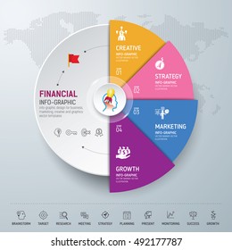 Template info-graphic design. Info-graphic concept. Use for business, marketing, creative, web design, workflow and graphics. Vector, Background.