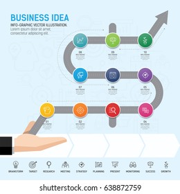 Template info-graphic design. Info-graphic concept. Use for business, marketing, creative, web design, workflow and graphics. Vector, Background.