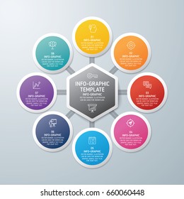 Template info-graphic design. Info-graphic concept. Use for business, marketing, creative, web design, workflow and graphics. Vector, Background.