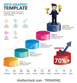 Template info-graphic design. Info-graphic concept. Use for business, marketing, creative, web design, workflow and graphics. Vector, Background.