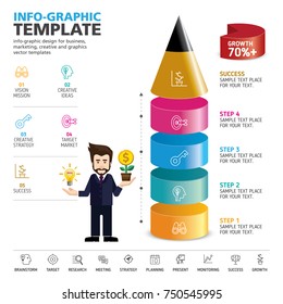 Template info-graphic design. Info-graphic concept. Use for business, marketing, creative, web design, workflow and graphics. Vector, Background.
