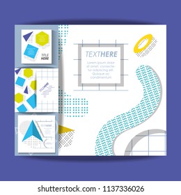 template infographic with figures geometrics